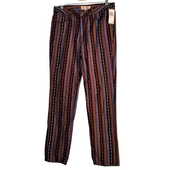 Striped Wide-Leg Pants By Philosophy Republic Clothing Size 4 Multicolor Cotton/ - Picture 1 of 8